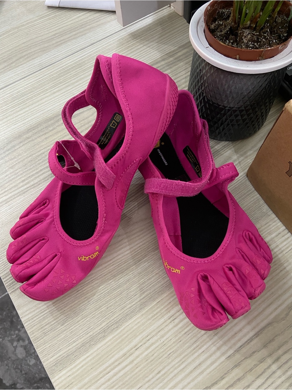 Vibram Hot Pink Five-Toe Mary Jane Flats